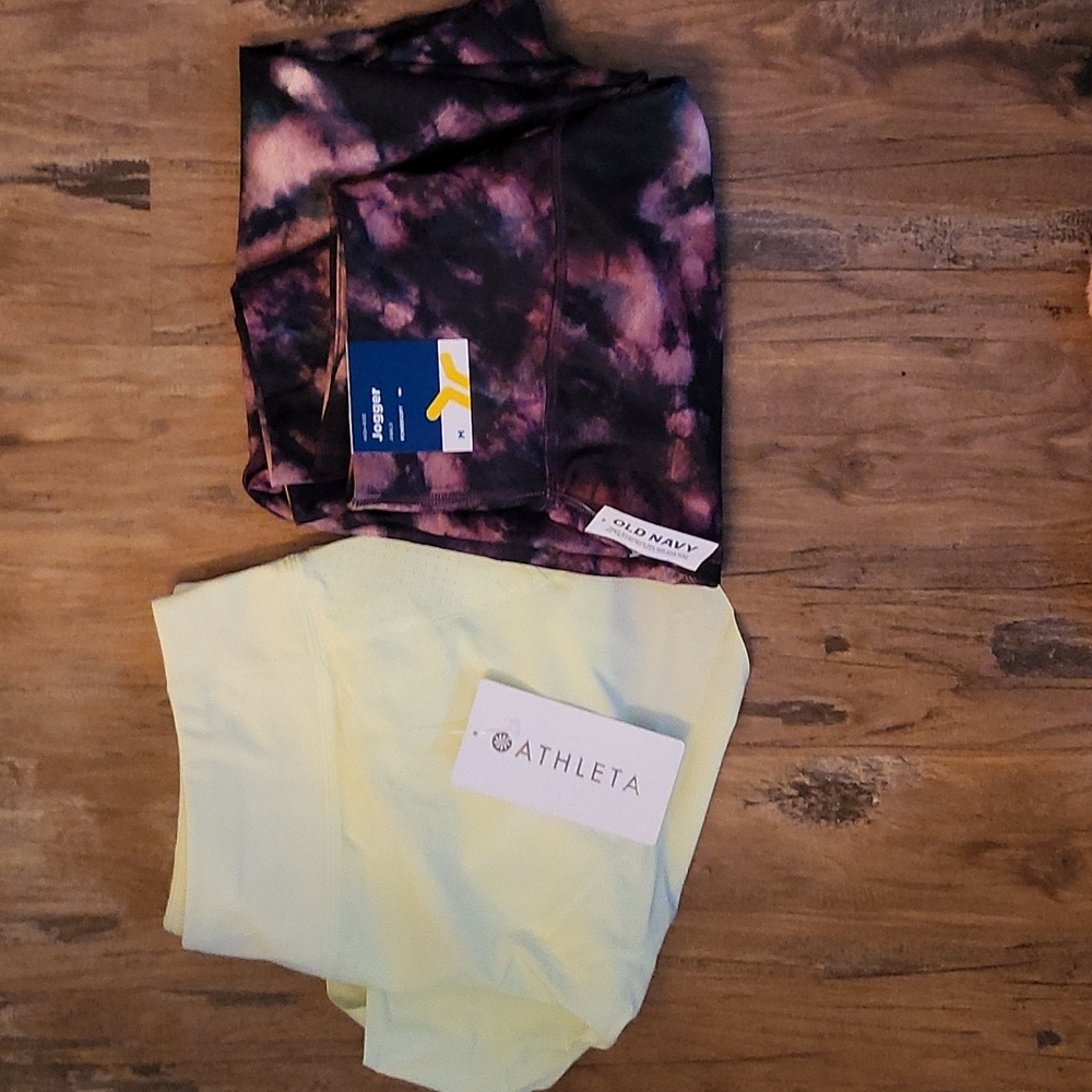Old Navy & Athleta High Rise Jogger Ankle & RUN WITH IT SHORTS  both M